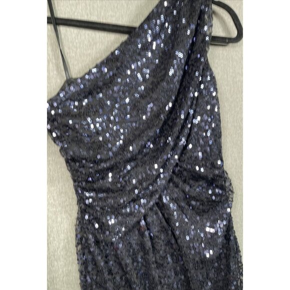 Calvin Klein Women's Sequin One-shoulder Sheath Dress 2 Black - Picture 4 of 10